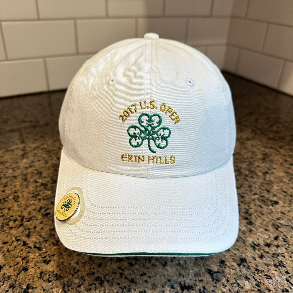 2017 US Open Erin Hills USGA Baseball Cap Hat  Adjustable White Green Gold